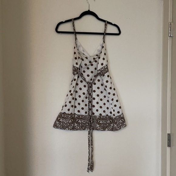 Cute flowy polka dots and scroll floral top size M - Picture 4 of 5